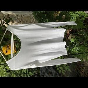 Onzie Flow White Over Sized Open  Crossed Back T Shirt Size M/L